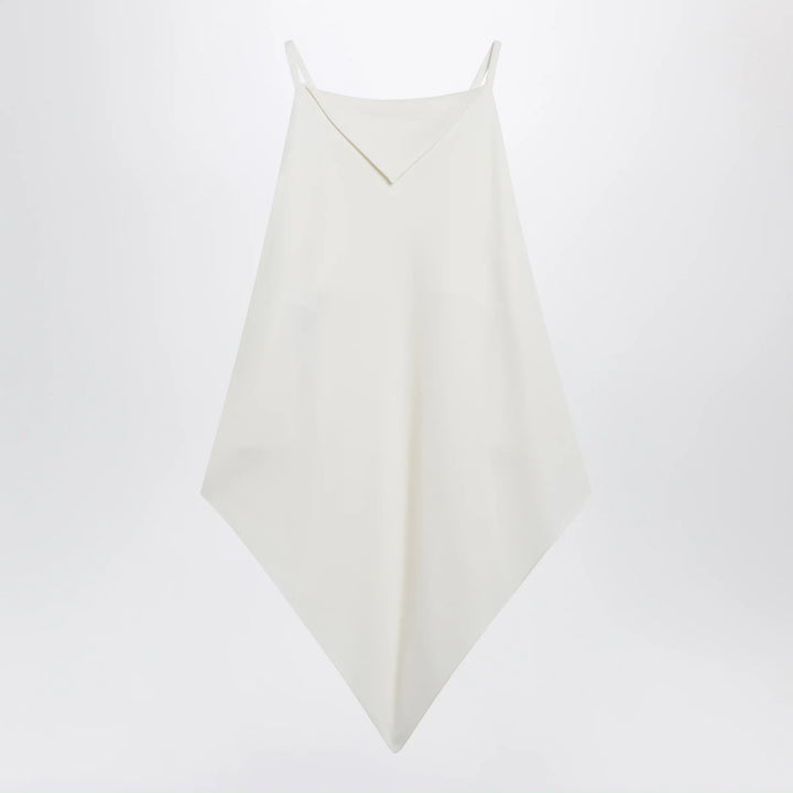 Balenciaga - Scarf-inspired wool and silk crepe top in ivory Brand Scarf 36  FR