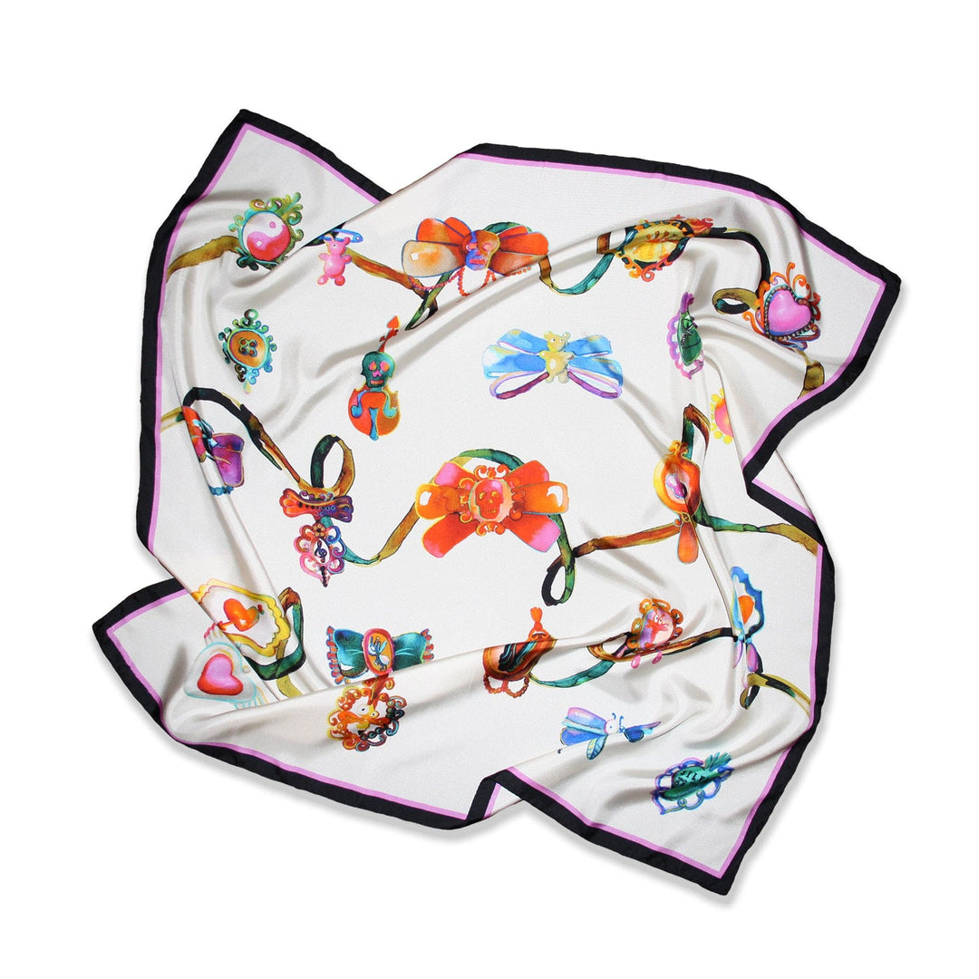 Silviya Neri Scarves 70x70 cm All Toys Silk Scarf By Silviya Neri Brand