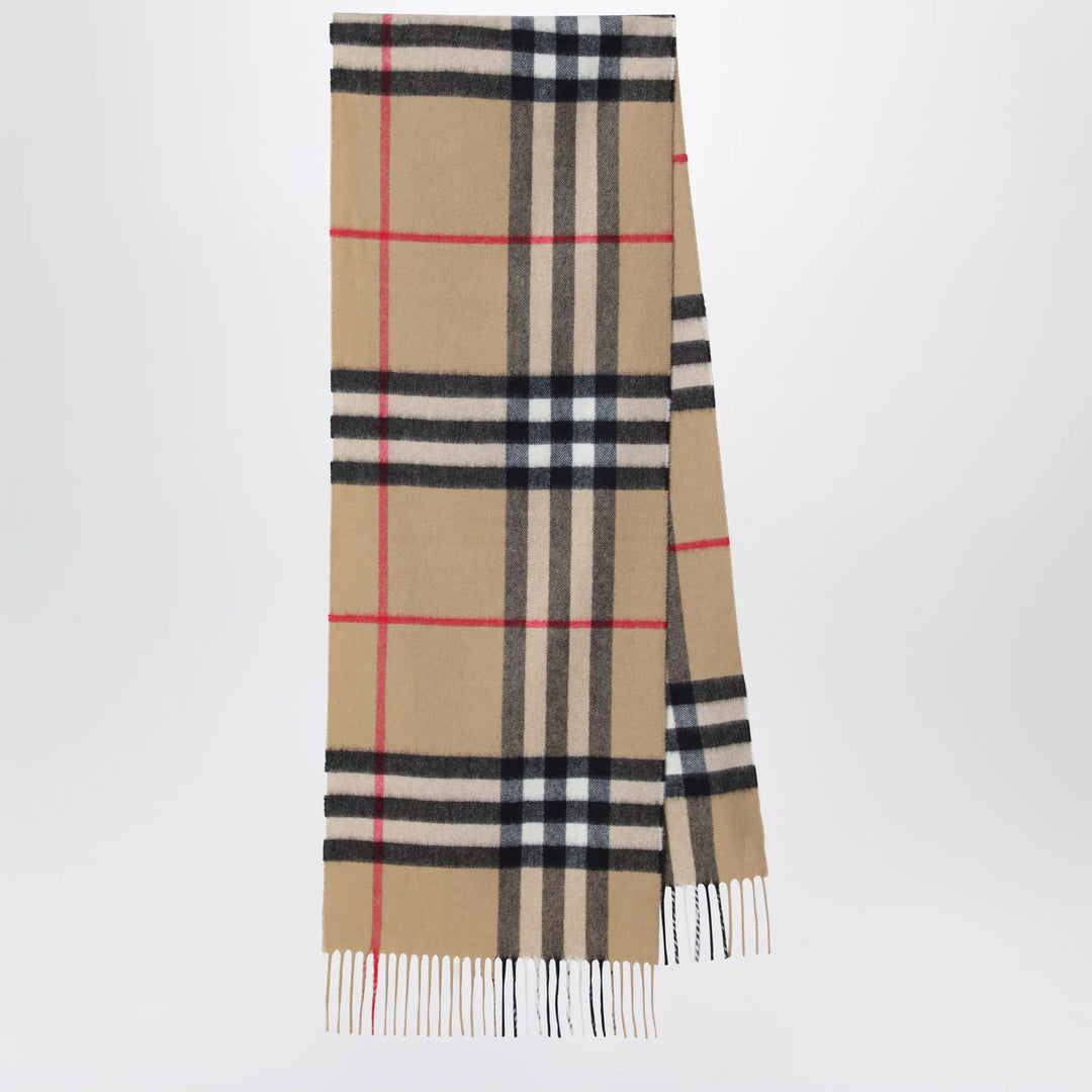 Burberry - Cashmere scarf with Check motif Brand Scarves &amp; Shawls U