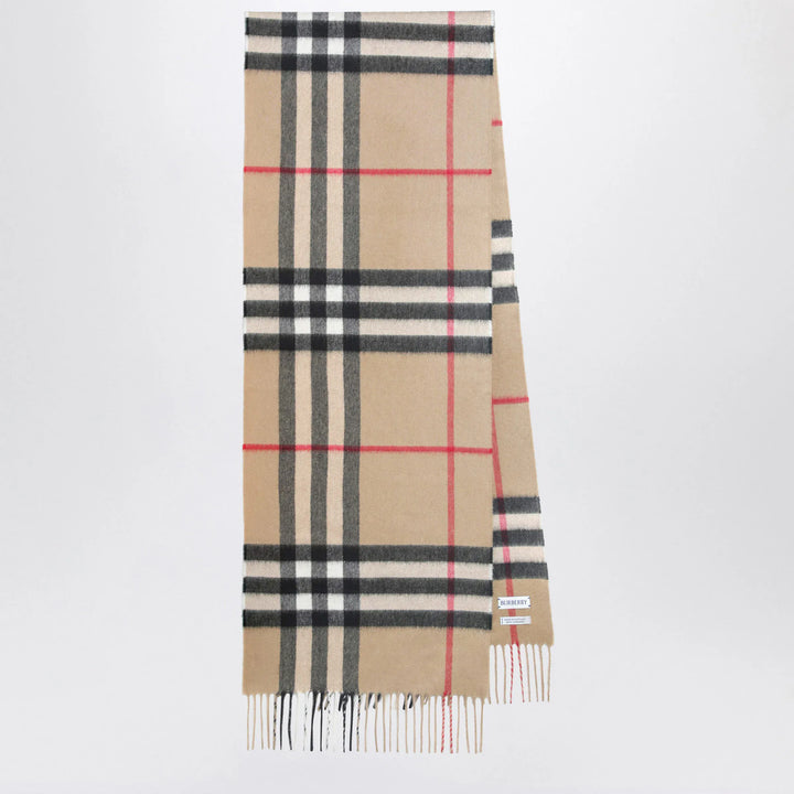 Burberry - Cashmere scarf with Check motif Brand Scarves &amp; Shawls U
