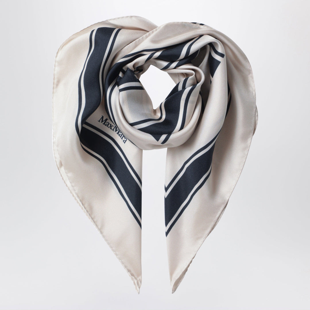 Scarves & Shawls TU Max Mara - Square printed silk twill scarf in navy blue Brand