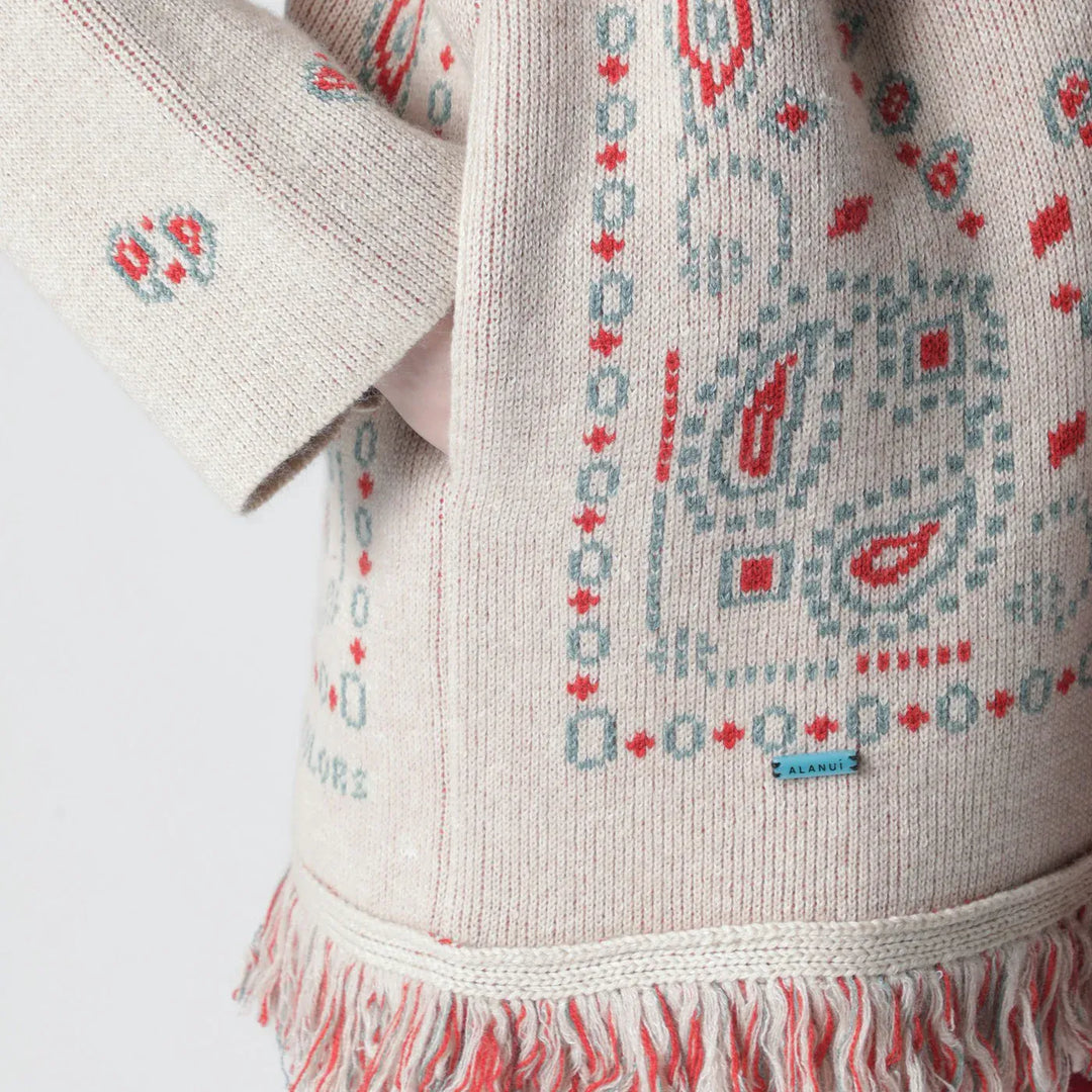 Alanui - Beige/coral bandana jacquard cardigan Brand Shirts &amp; Tops