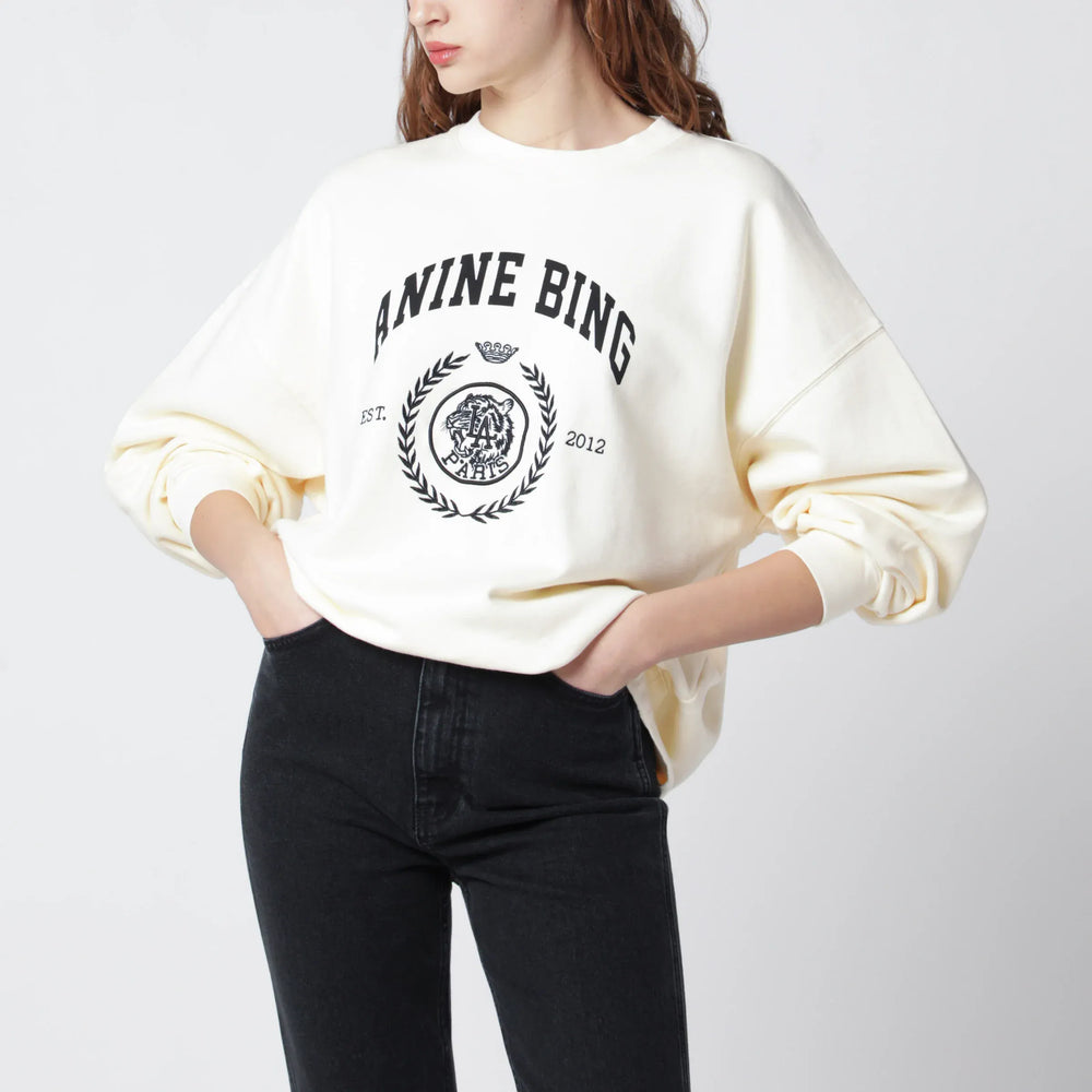 ANINE BING - Miles Collegiate cream sweatshirt Brand Shirts & Tops XS
