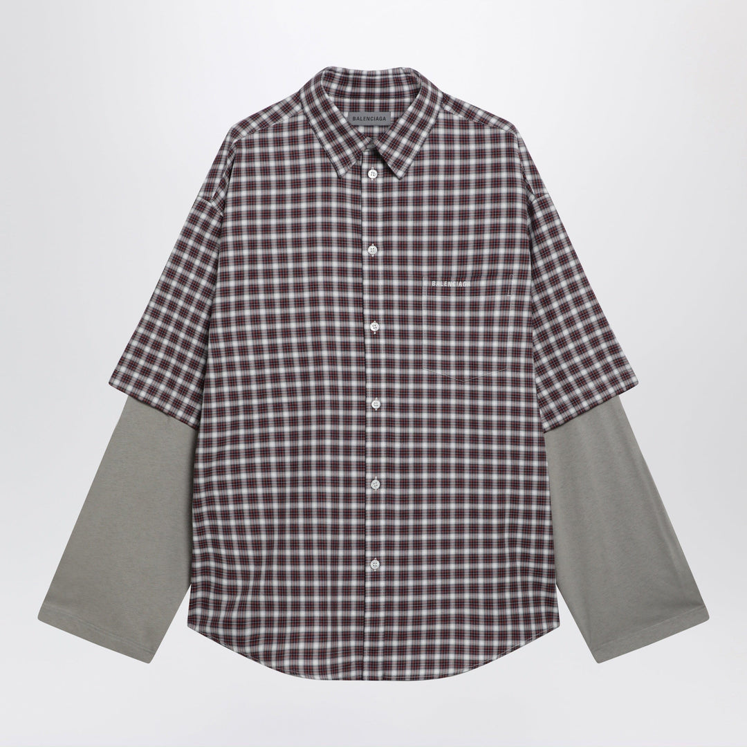 Shirts &amp; Tops Balenciaga - Wrong Sleeve shirt in red/navy check poplin Brand