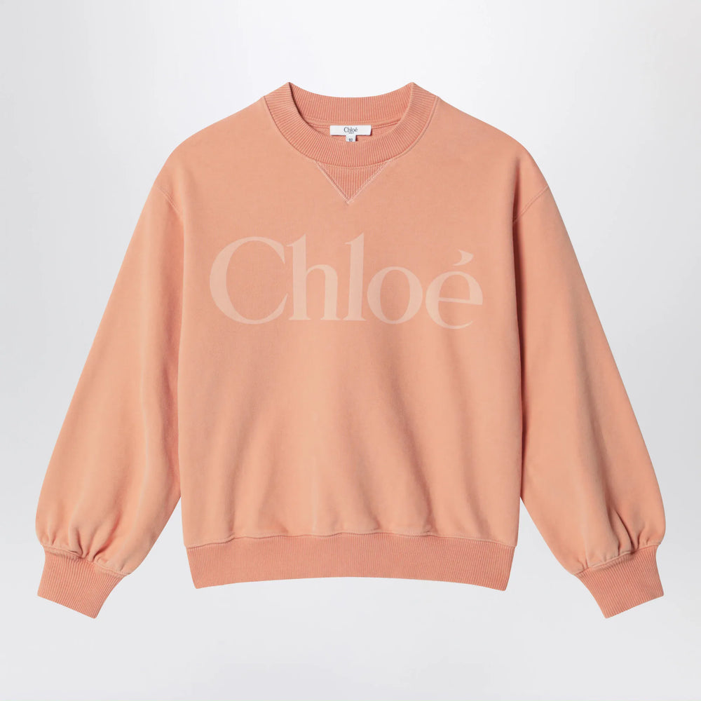 Chloé - Apricot sweatshirt with logo print Brand Shirts & Tops 14