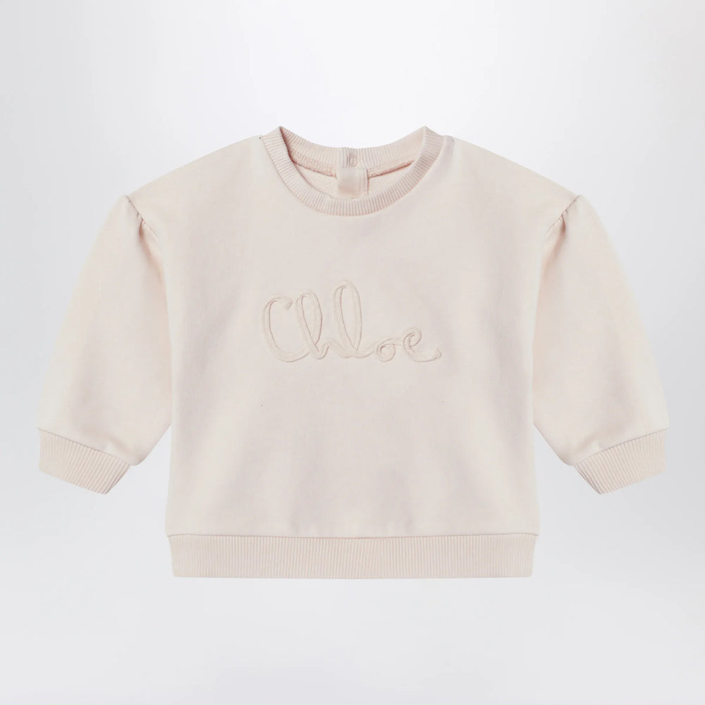 Chloé - Light pink sweatshirt with logo embroidery Brand Shirts & Tops 2