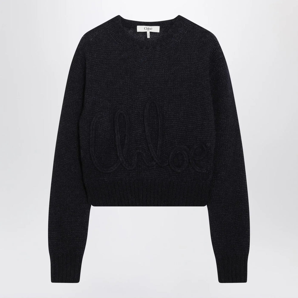 Chloé - Navy blue alpaca-blend sweater Brand Shirts & Tops S