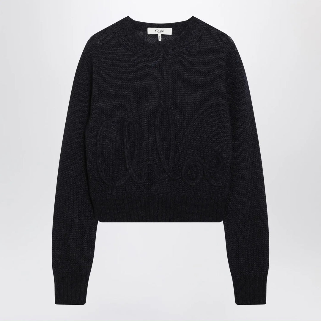 Chloé - Navy blue alpaca-blend sweater Brand Shirts &amp; Tops S