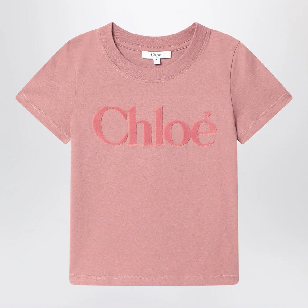 Chloé - Pink cotton T-shirt with logo Brand Shirts & Tops 10