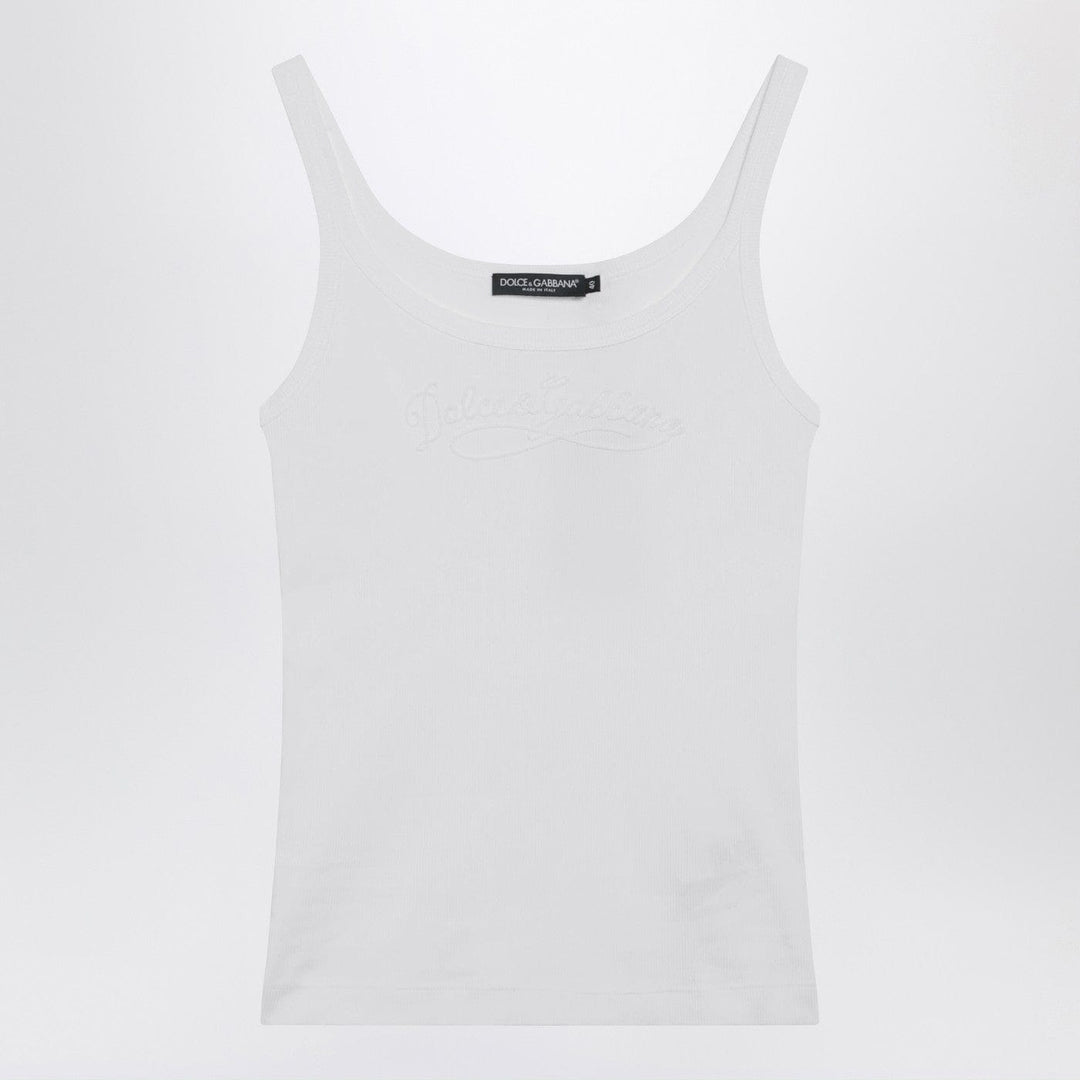Shirts & Tops 40  IT Dolce&Gabbana - White tank top with logo embroidery Brand