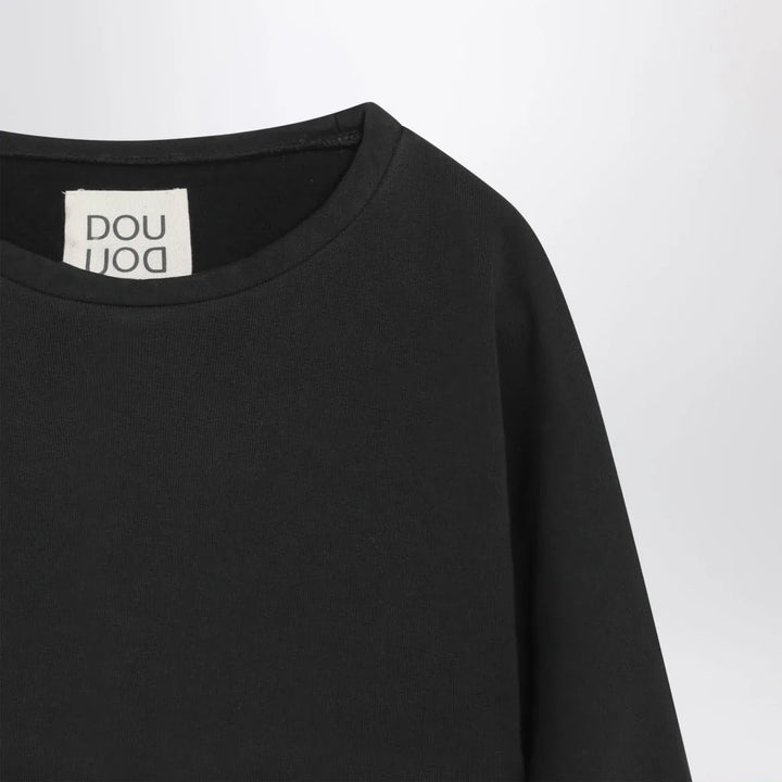 Douuod - Cropped sweatshirt in black cotton Brand Shirts &amp; Tops 6