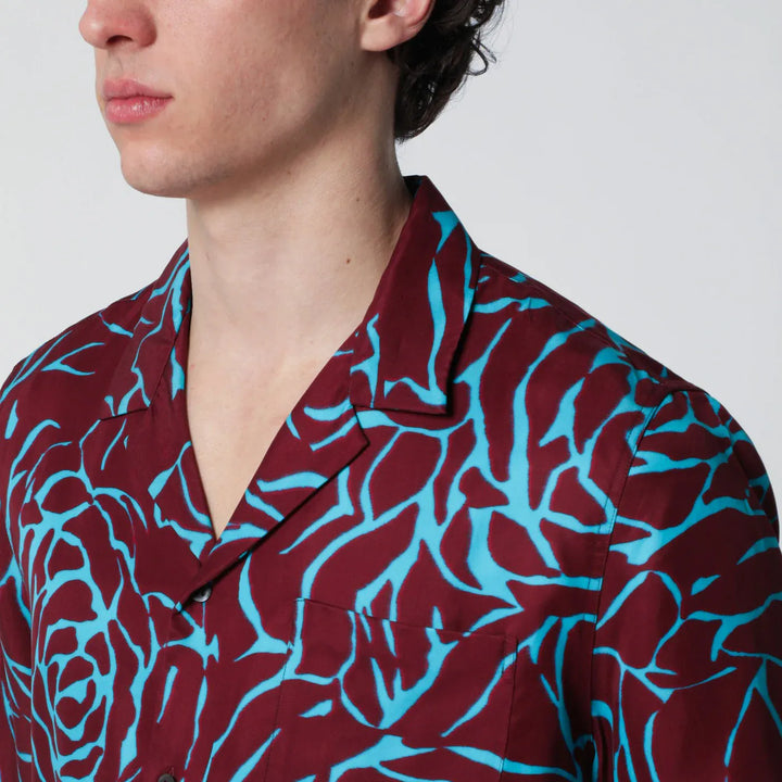 Dries Van Noten - Burgundy shirt with Archive Rose print Brand Shirts &amp; Tops