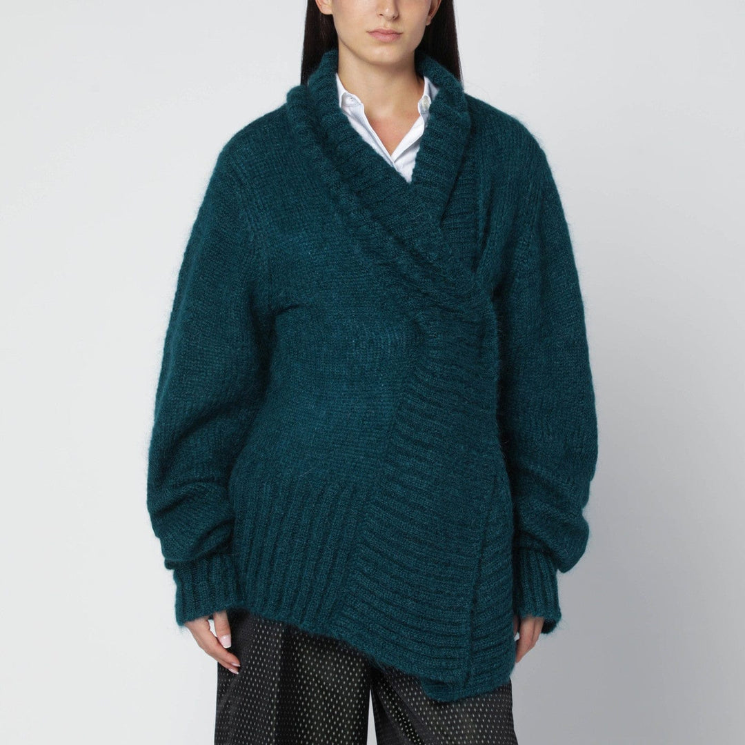 Shirts & Tops Dries Van Noten - Oversized petroleum green mohair-blend sweater Brand