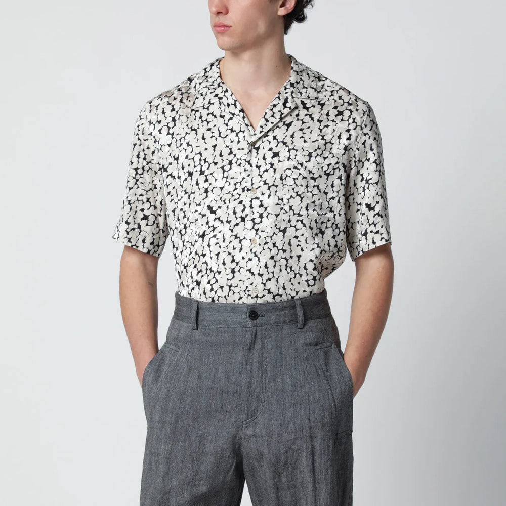 Dries Van Noten - Viscose shirt with black/ecru pattern Brand Shirts & Tops 48 IT