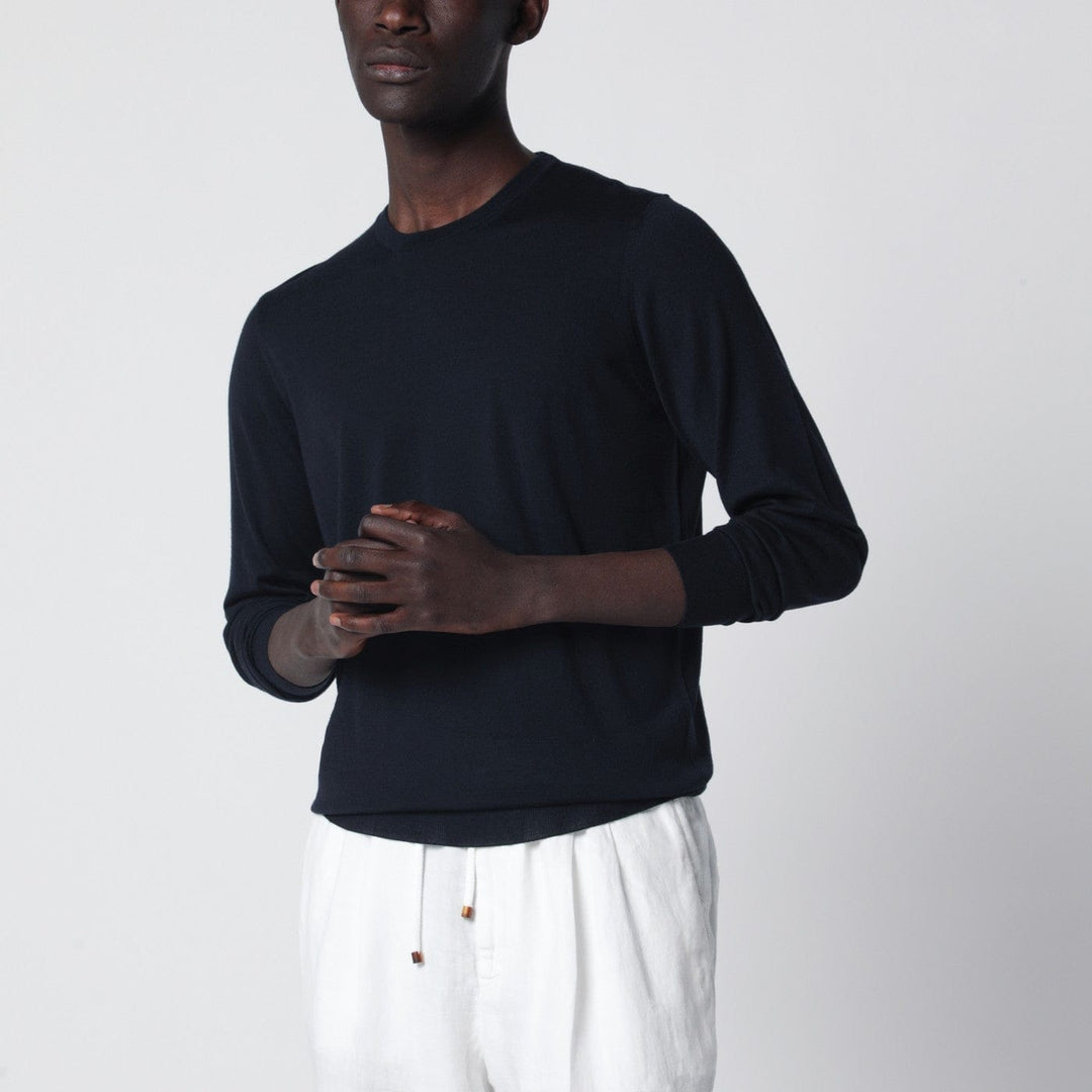 Shirts &amp; Tops Drumohr - Navy blue wool crew-neck sweater Brand