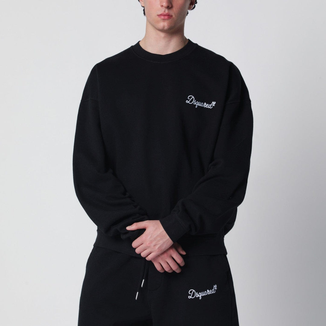 Shirts & Tops Dsquared2 - Black relaxed-fit sweatshirt with logo Brand