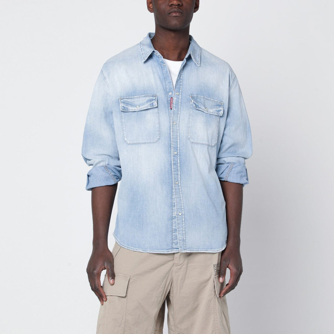 Shirts & Tops Dsquared2 - Light blue washed denim shirt Brand