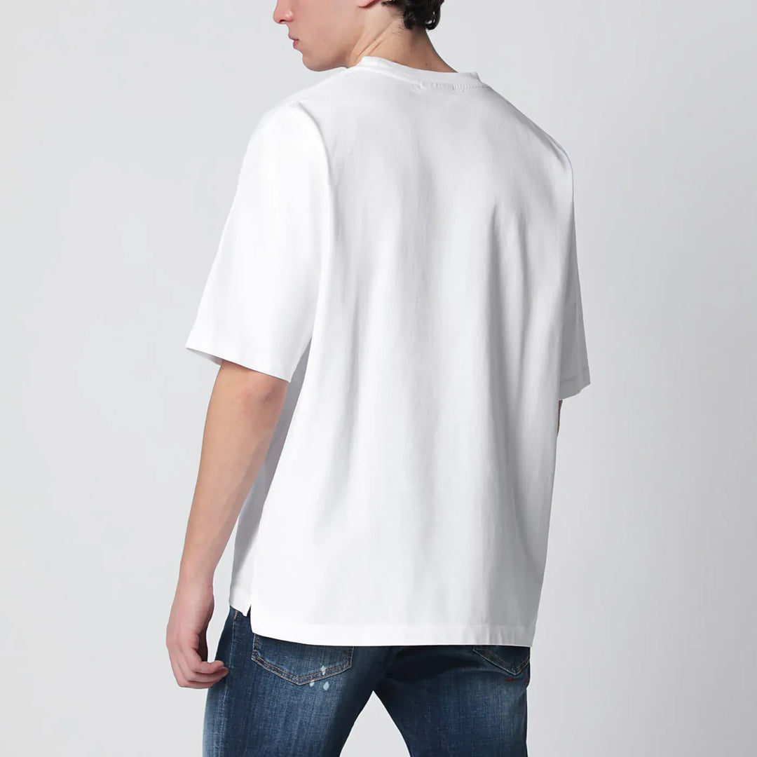 Dsquared2 - White loose-fit T-shirt with logo print Brand Shirts &amp; Tops
