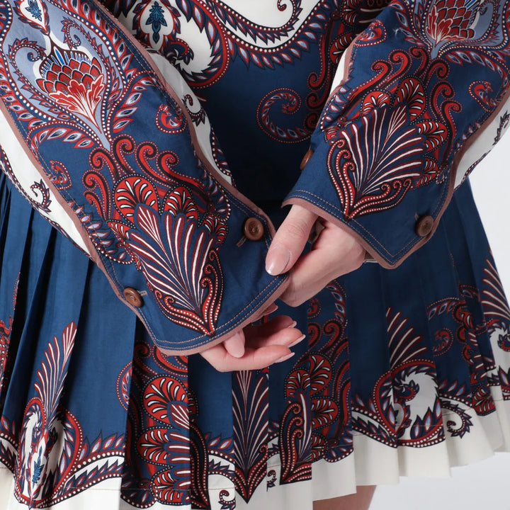 FARM Rio - Deep blue and sand shirt with arabesque print Brand Shirts &amp; Tops