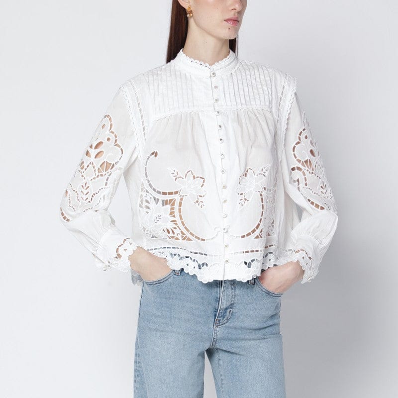 Shirts & Tops FARM Rio - Richelieu white cotton blouse - S Brand