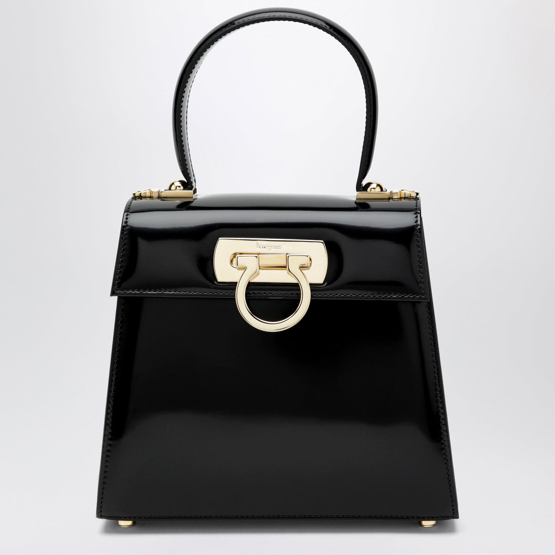 Shirts &amp; Tops TU Ferragamo - Small black leather top-handle bag with Gancini closure Brand