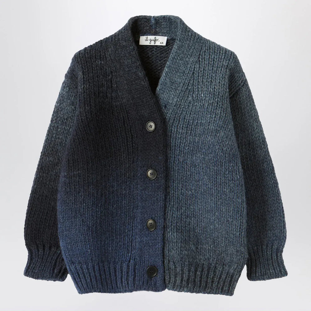 Il Gufo - Blue gradient wool blend cardigan Brand Shirts & Tops 6