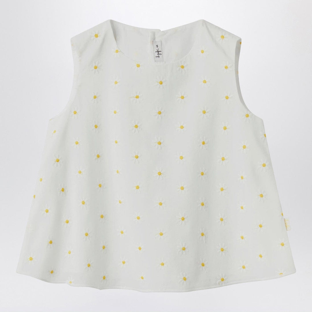 Shirts &amp; Tops 4A Il Gufo - White top with floral embroidery Brand