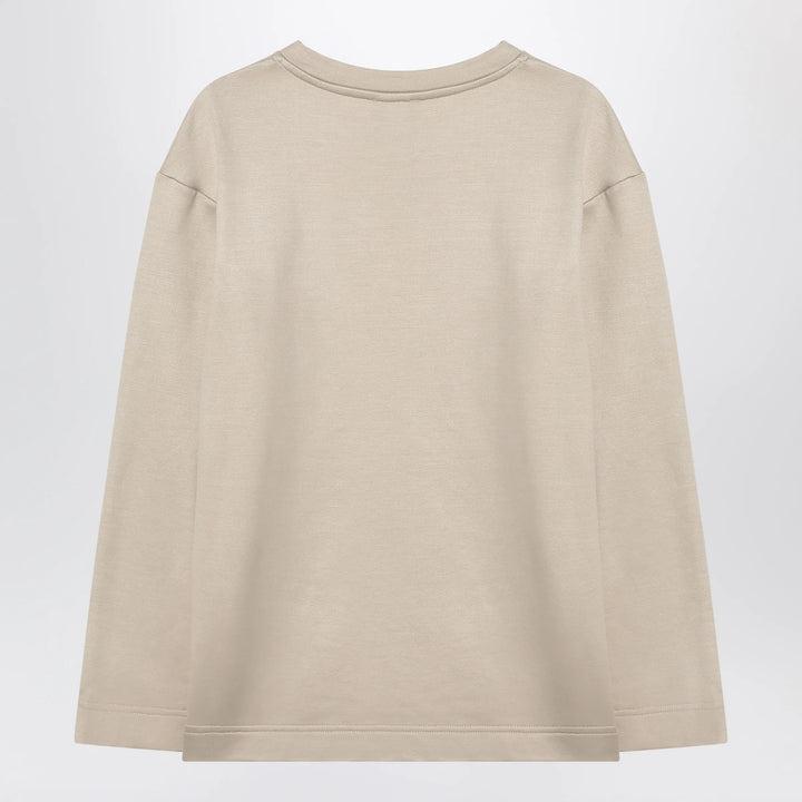 Max Mara - Beige sweatshirt in silk blend Brand Shirts &amp; Tops