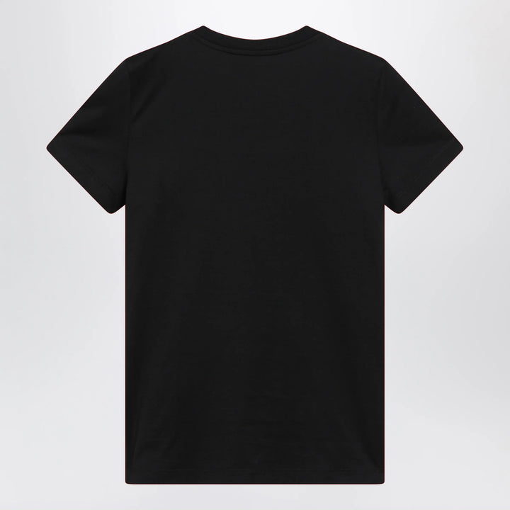Max Mara - Black cotton jersey T-shirt with front print Brand Shirts &amp; Tops