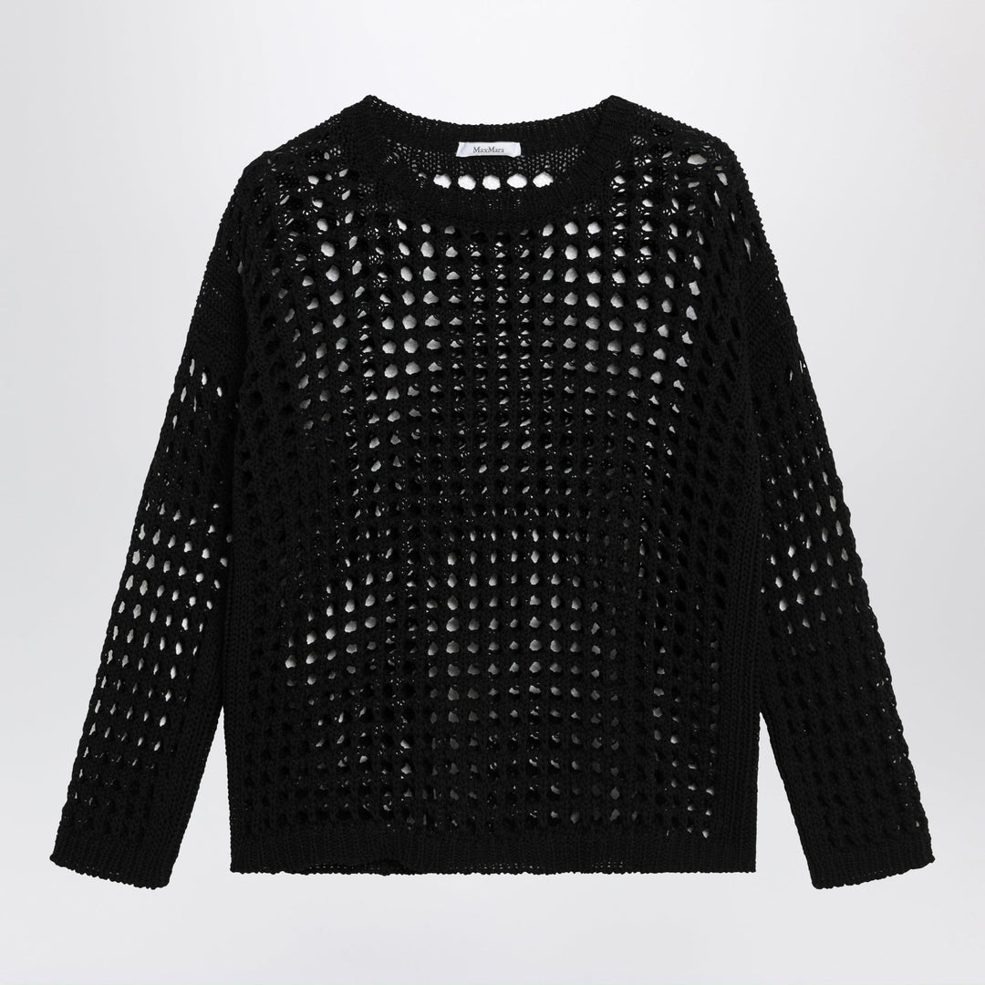 Shirts &amp; Tops Max Mara - Cotton mesh long-sleeve sweater in Black Brand
