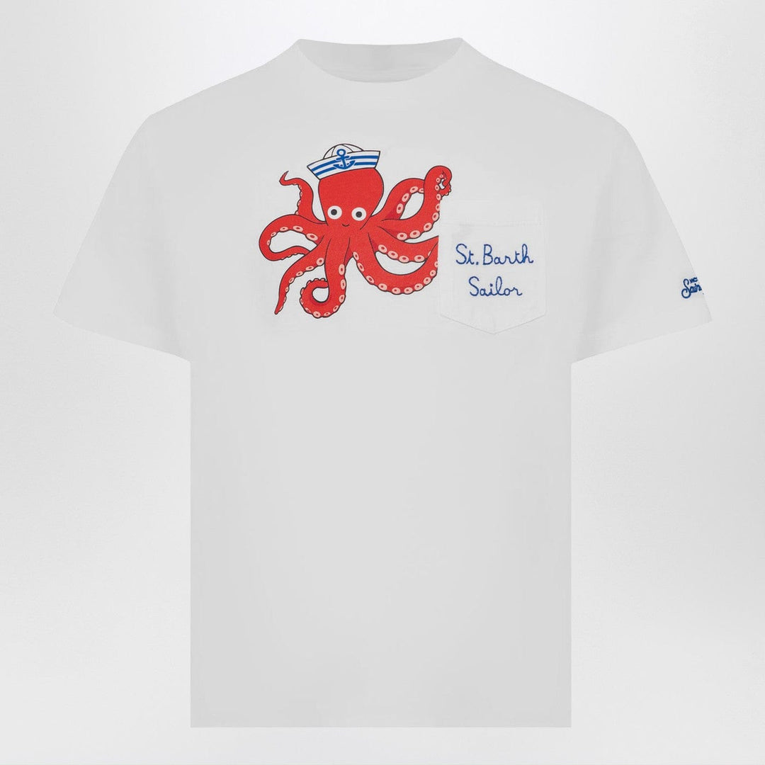Shirts &amp; Tops 1 MC2 Saint Barth - Eddy T-shirt white with octopus print Brand