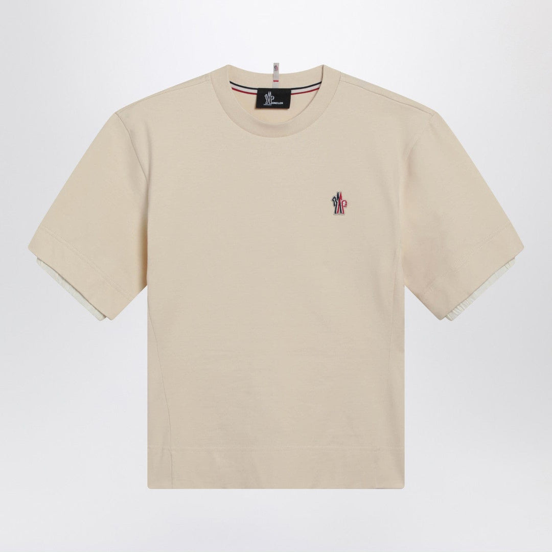 Shirts & Tops Moncler Grenoble - White cotton-blend T-shirt with logo patch Brand