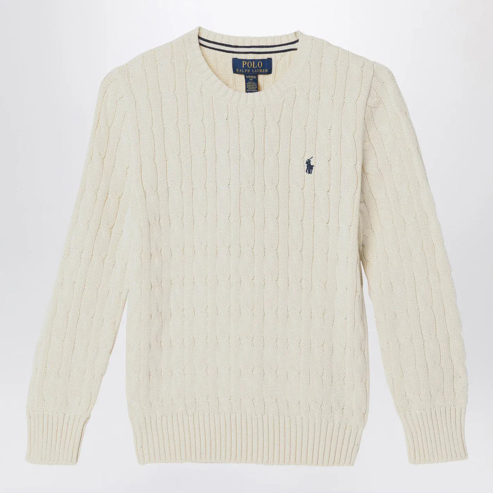 Polo Ralph Lauren - Cream cable-knit crewneck sweater Brand Shirts & Tops 2