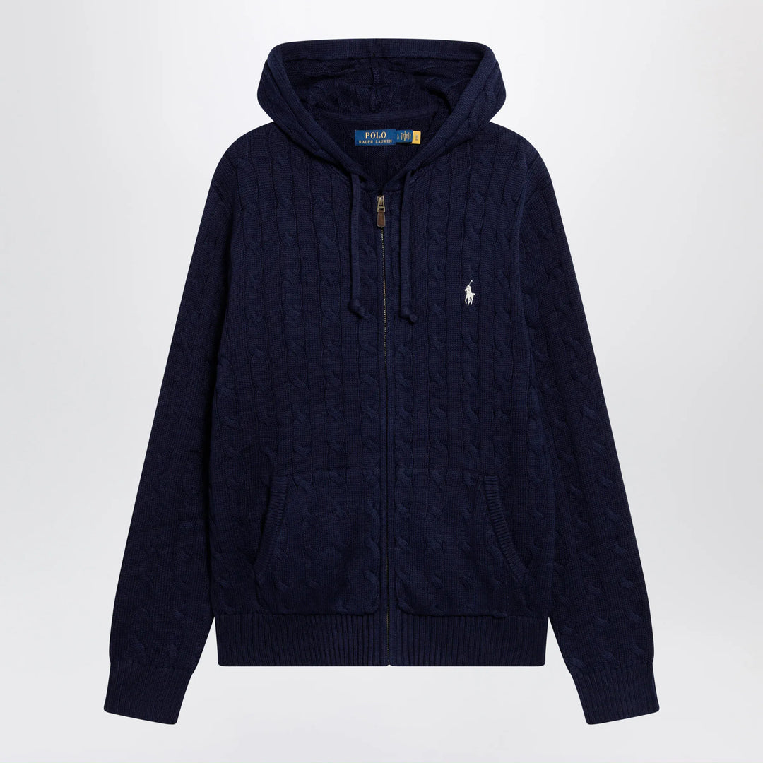 Polo Ralph Lauren - Navy blue cotton cable-knit zip-up cardigan Brand Shirts &amp; Tops M