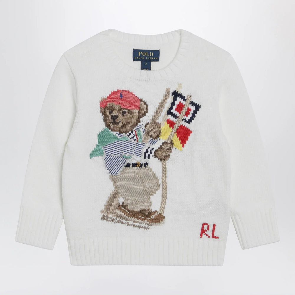 Polo Ralph Lauren - White cotton sweater with Polo Bear Brand Shirts & Tops S