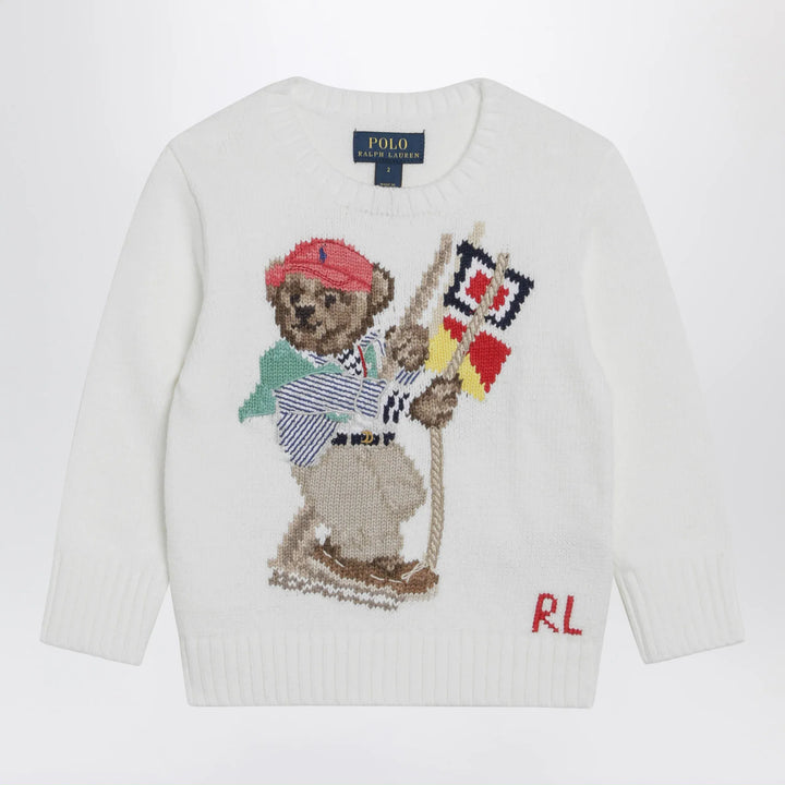 Polo Ralph Lauren - White cotton sweater with Polo Bear Brand Shirts &amp; Tops S