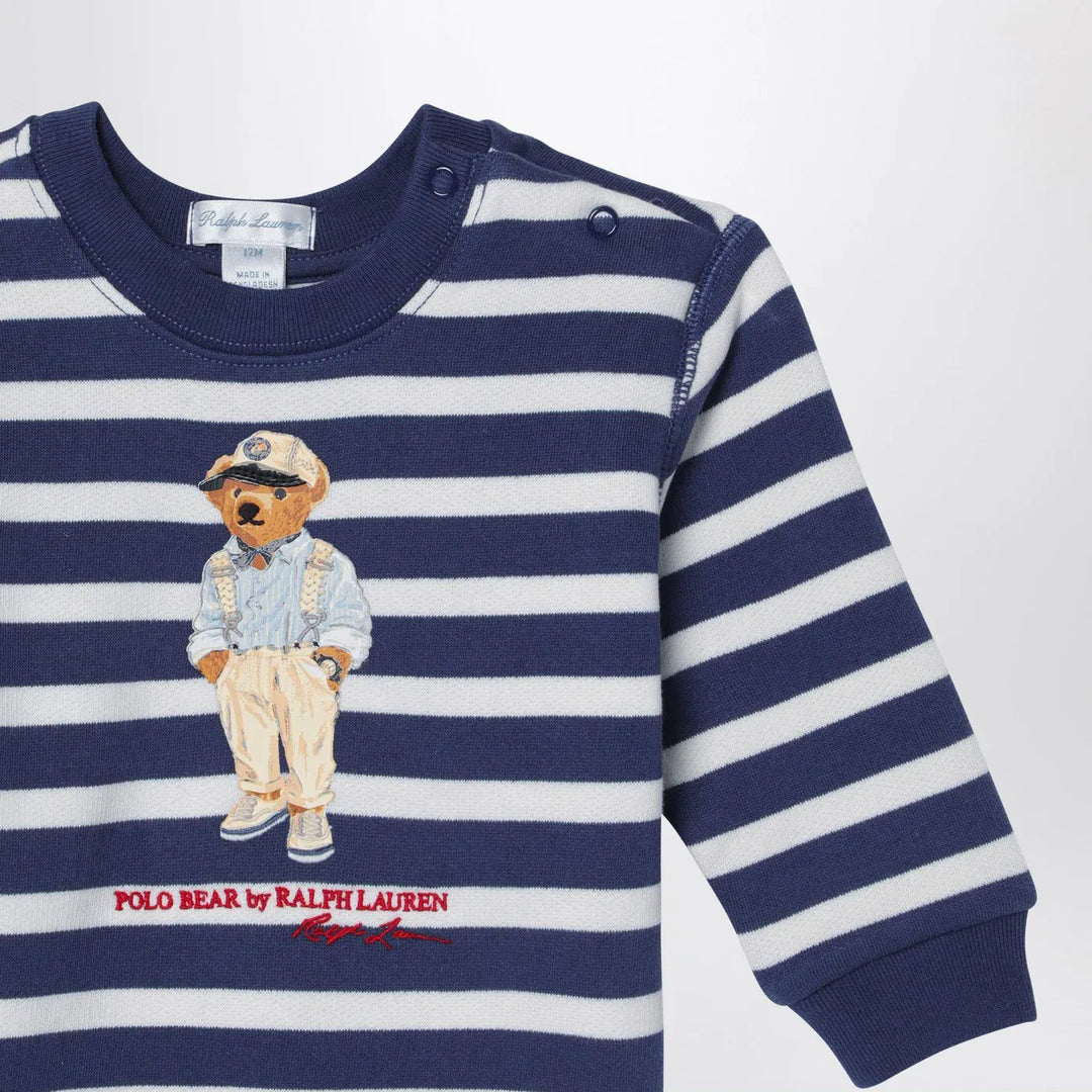 Polo Ralph Lauren - White/navy blue striped sweatshirt with print Brand Shirts &amp; Tops