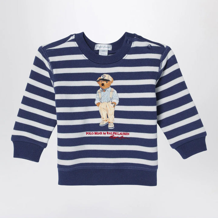 Polo Ralph Lauren - White/navy blue striped sweatshirt with print Brand Shirts &amp; Tops 3