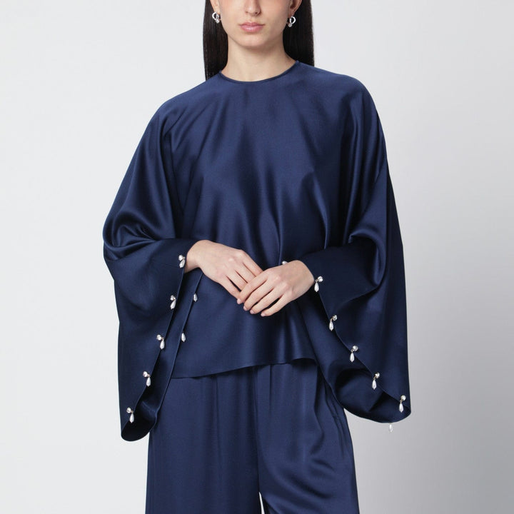 Shirts &amp; Tops 40  IT Stella McCartney - Navy blue oversized viscose satin blouse Brand