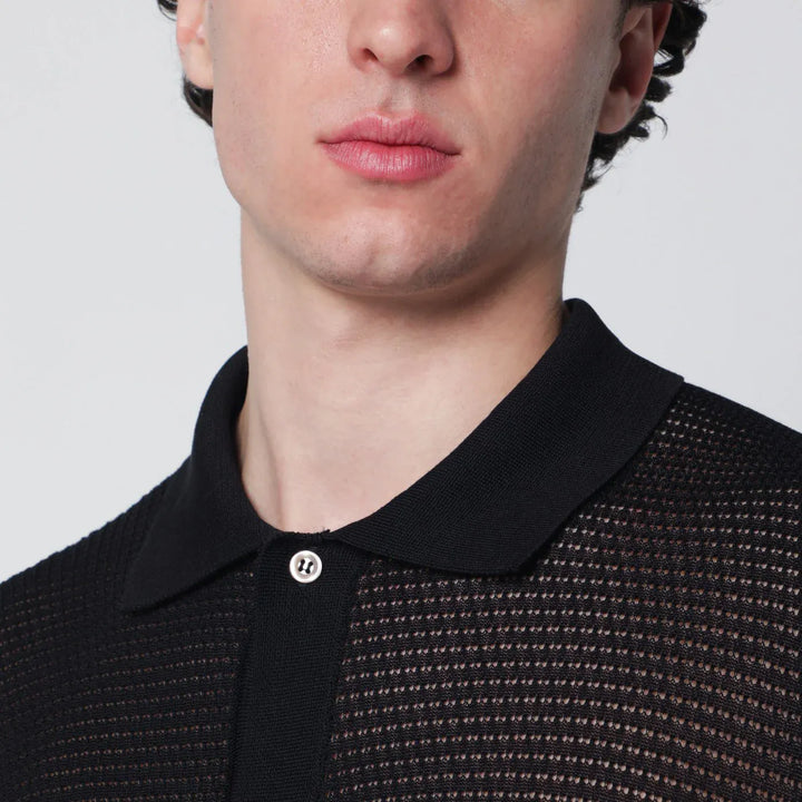Tagliatore - Black openwork cotton cardigan Brand Shirts &amp; Tops