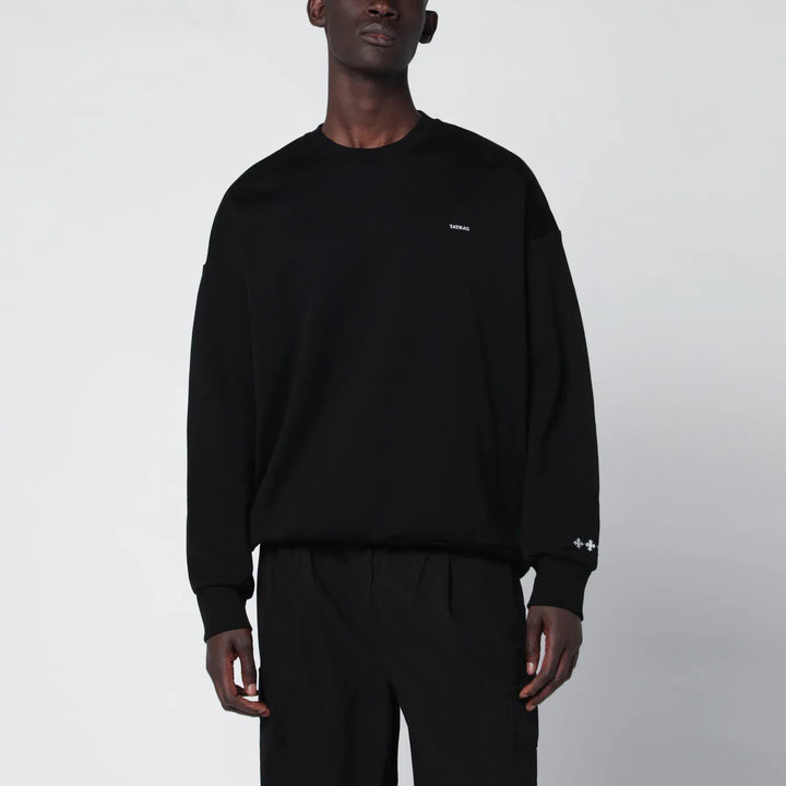 TATRAS - Black cotton sweatshirt with embroidered logo Brand Shirts &amp; Tops 4