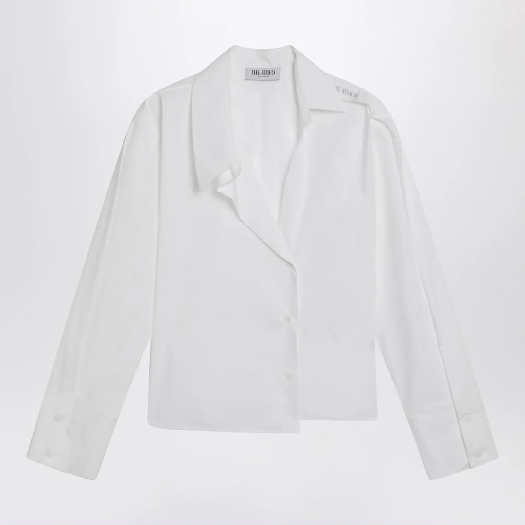 The Attico - White asymmetric cotton shirt Brand Shirts &amp; Tops 42  IT