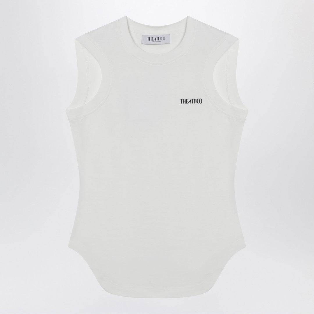 Shirts &amp; Tops The Attico - White tank top with shaped hem Brand