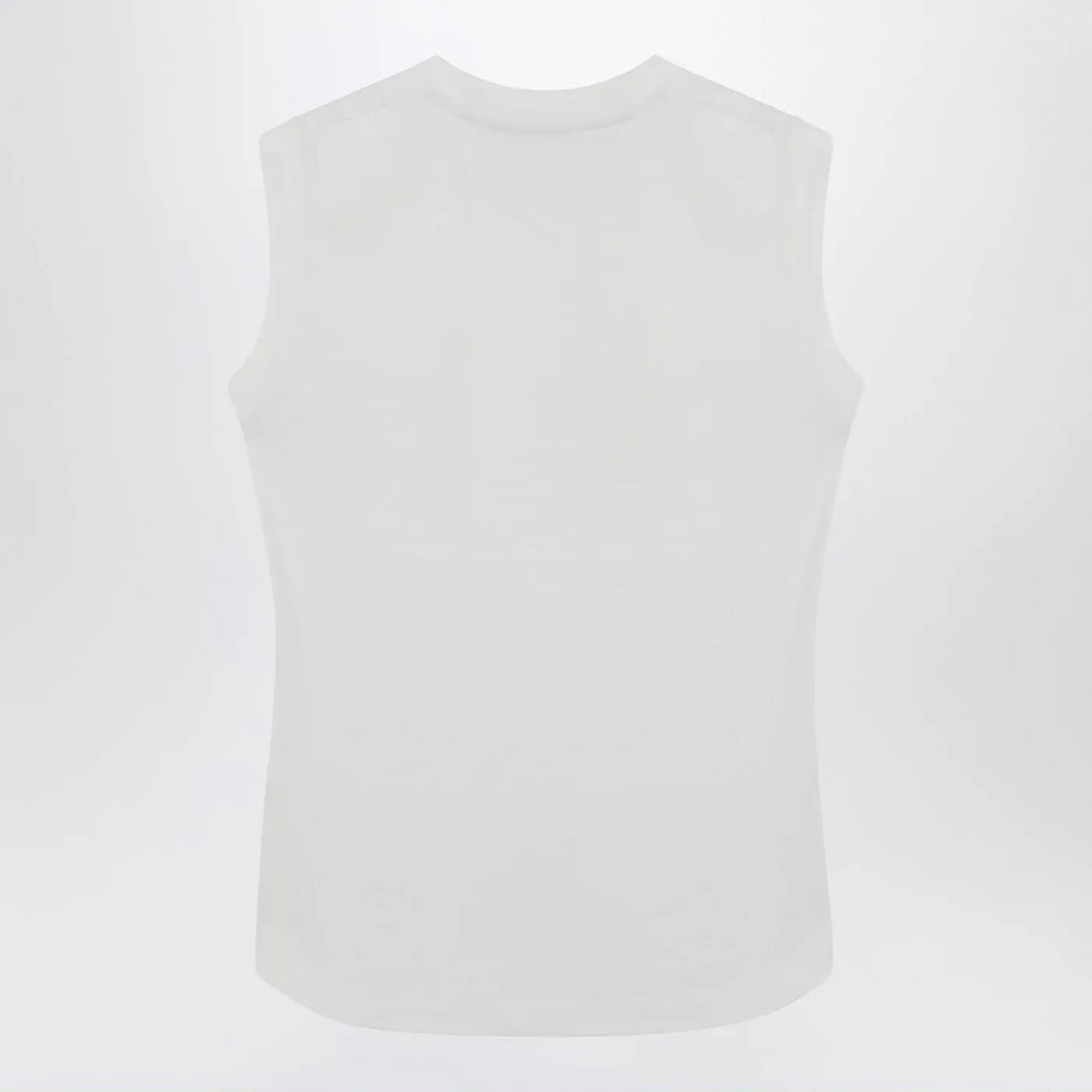The Attico - White tank top with shaped hem Brand Shirts &amp; Tops