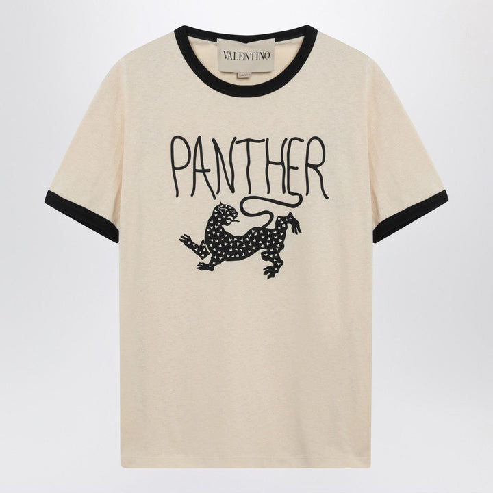 Shirts &amp; Tops Valentino - Butter-colored T-shirt with Panther print Brand