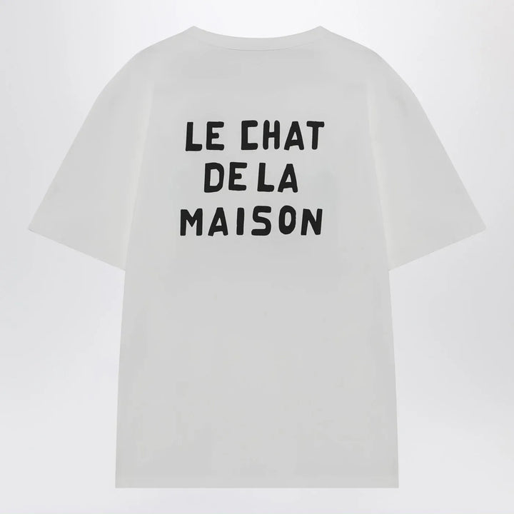 Valentino - White T-shirt with Le Chat De La Maison print Brand Shirts &amp; Tops