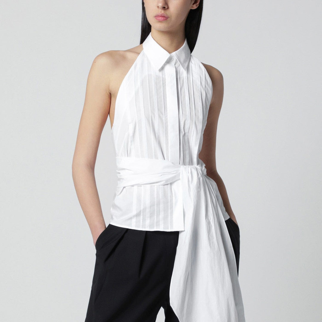 Shirts &amp; Tops White blouse with pleats and bow Brand