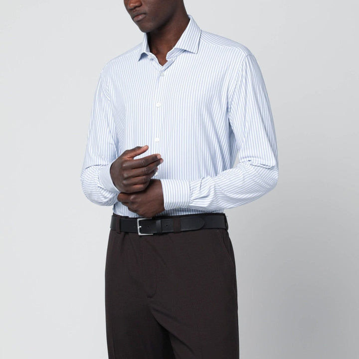 Shirts &amp; Tops XACUS - White striped Active shirt Tailor Fit Brand
