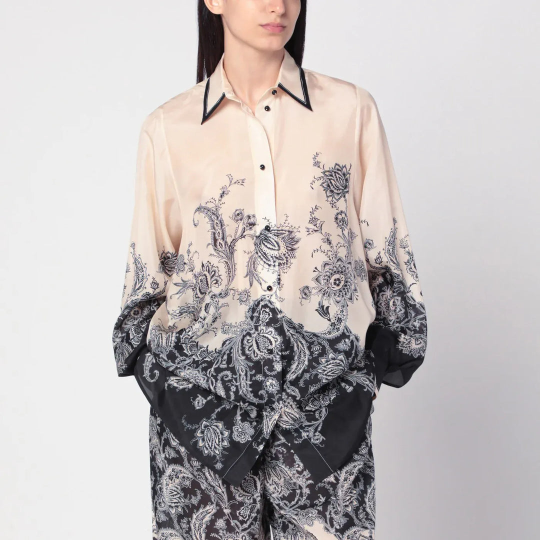 ZIMMERMANN - Cream Rhiannon shirt with fantasy print Brand Shirts &amp; Tops 1
