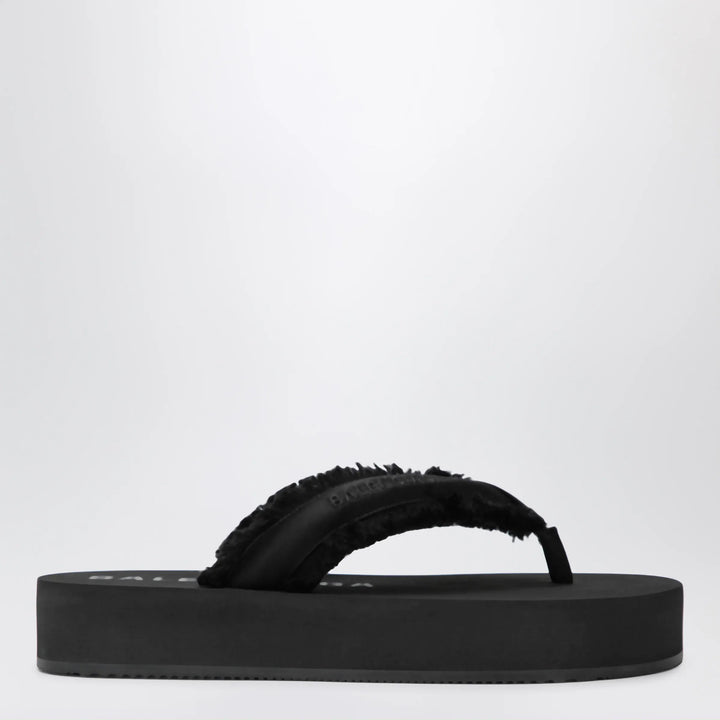 Balenciaga - Jet Lag thong sandals in black satin Brand Shoes 39 IT